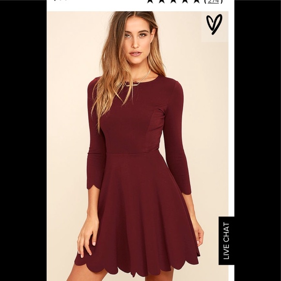 Lulu’s burgundy skater dress - Picture 2 of 3